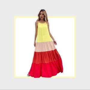 A BEAUTIFUL COLOR BLOCK DRESS